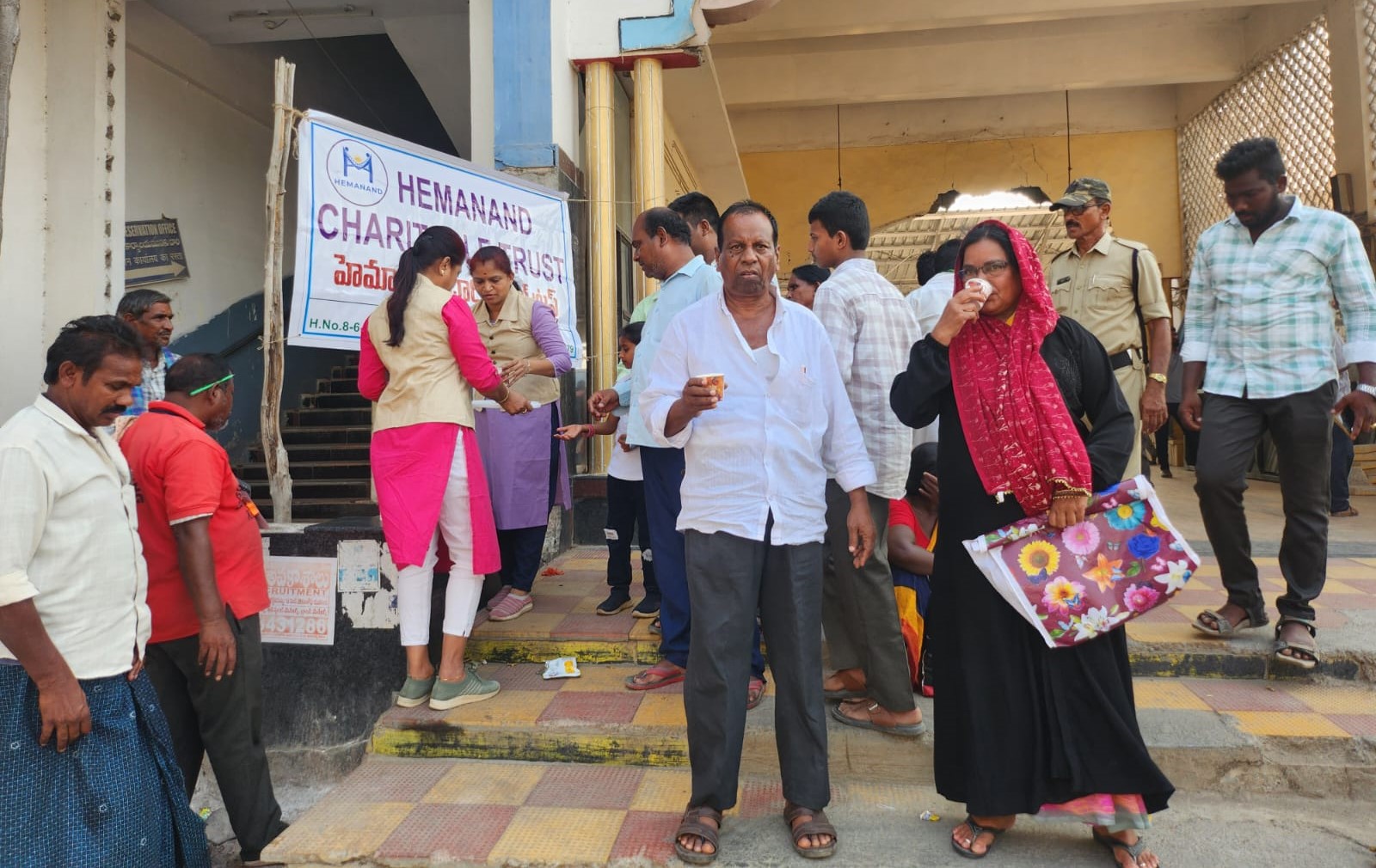 Butter Milk Distribution at Khammam Railway Station