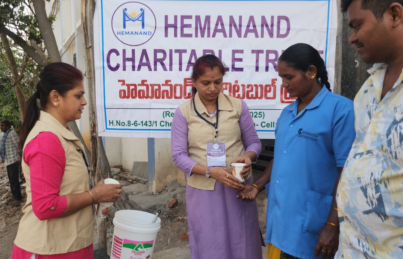 Butter Milk Distribution at Khammam Railway Station